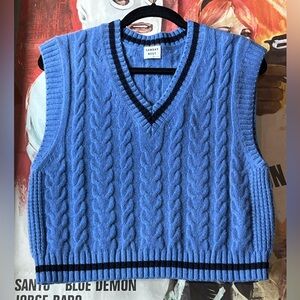 Sunday Best Blue Cable Knit Vest